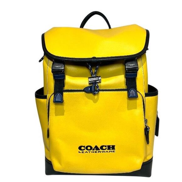 Coach League Flap Backpack Leather Backpack